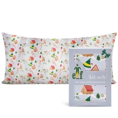 Image de Taie d&#039;oreiller en Satin Elf x Kitsch Plus Douce Que la Soie pour Les Cheveux et Peau Taies rafraîchissant avec Fermeture éclair Housse de Coussin