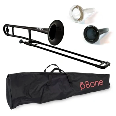 Image de pBone 700645 Trombone avec Embouchure et Housse, Noir