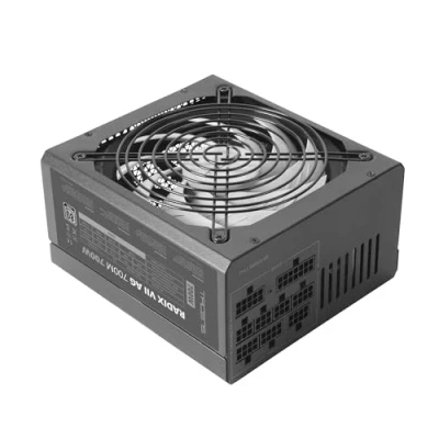 Image de Tacens RADIX VII AG 700, Alimentation Full Modulaire 700W ATX, 10 Ans Garantie, 80Plus Silver, +87% D&#039;Efficacité, Ventilateur FDB 140mm avec Technologie AI RPM, Condensateurs Japonais 105º, Noir