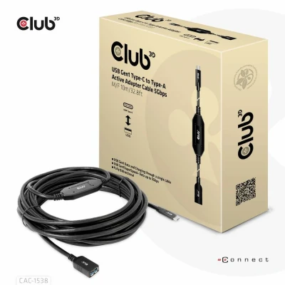 Image de CLUB3D CAC 1538 câble USB 3.2 Gen 1 (3.1 1) 10 m C A Noir Neuf