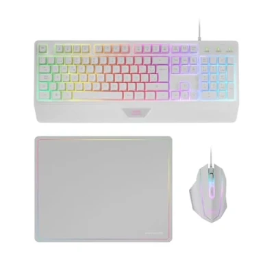 Image de MARS GAMING MCP1 Ensemble Clavier et Souris de Jeu (2800 DPI, capacité Anti ghosting, éclairage LED Rouge, ambidextre, USB), Noir Rouge