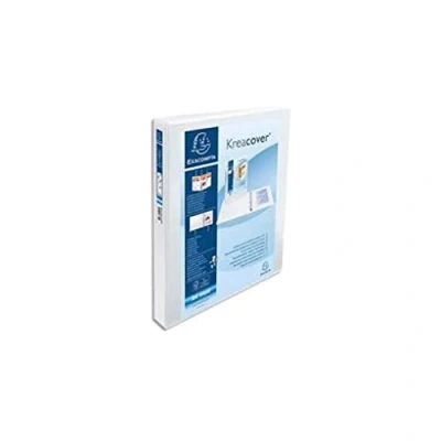 Image de Exacompta réf. 51846E 1 Classeur opaque rigide personnalisable 3 poches 4 anneaux en D de 25 mm Dos 47 Dimensions extérieures : 32 x 27,7 cm Format à classer A4 Maxi Coloris blanc