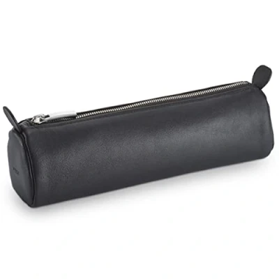 Image de LAMY A 404 Lederwaren Trousse ronde en cuir de veau qualité supérieure 859 Couleur : noir