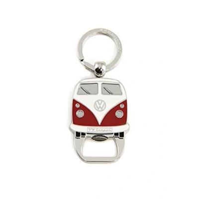 Image de BRISA VW Collection Porteclés avec ouvrebouteille de bière Accessoire Trousseau Anneau (VW T1 Bus/Rouge)