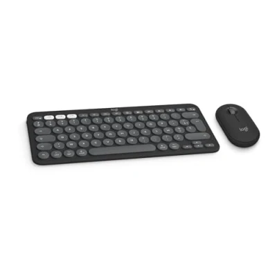 Image de Logitech Pebble 2 Combo, Clavier et Souris sans Fil, discrets Portables, Personnalisables, Logi Bolt, Bluetooth, Easy Switch pour Windows, macOS, iPadOS, Chrome Français AZERTY, Graphite