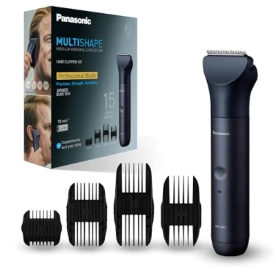 Image de Panasonic ER CKL3 A301 MULTISHAPE(Système Modulaire de Soins Personnels) Kit Tondeuse à Cheveux, Unité Principale et Tête 15 Réglages Longueur, 4 Peignes, Batterie Li Ion, Noir
