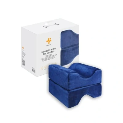 Image de Inphysio® Ergonomique Coussin Entre Jambes pour Dormir, Genoux Nuit Orthopédique, Memoire Forme, Relève Jambes, Anti Douleur 25x20x17 cm