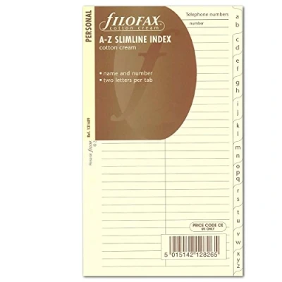 Image de Filofax Répertoire pour organiseur Index A Z Noms/téléphones Papier crème (Import Royaume Uni)