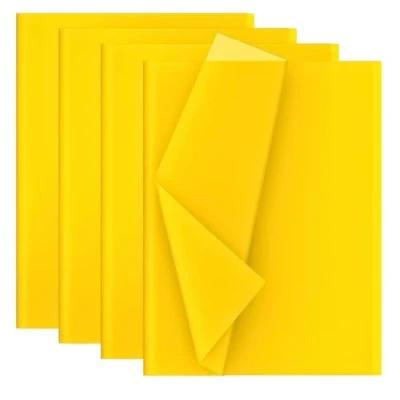 Image de Creavvee® 30 feuilles de papier soie pour découpage, 50x70cm, jaune