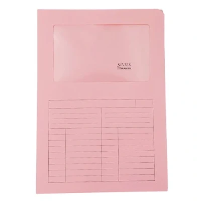 Image de Blasetti Porte documents avec fenêtre SINTEX ROSE classeur de pour bureau, format A4, lot 50 pièces, papier coloré 120 g, ouvert sur deux côtés
