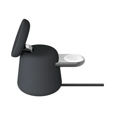 Image de Belkin BoostCharge Pro Station de Charge 2 en 1 avec MagSafe (Chargeur sans Fil Rapide 15 W, pour Tous Les modèles l&#039;iPhone 16, 15, 14, 13, 12, AirPods, et Tout Appareil MagSafe)