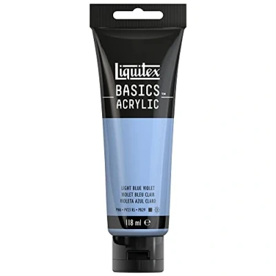 Image de Liquitex 8870052 Basics peinture acrylique, artistique monopigmentée, résistante à la lumière, qualité archive, finition satinée, tube de 118 ml Violet Blue Clair