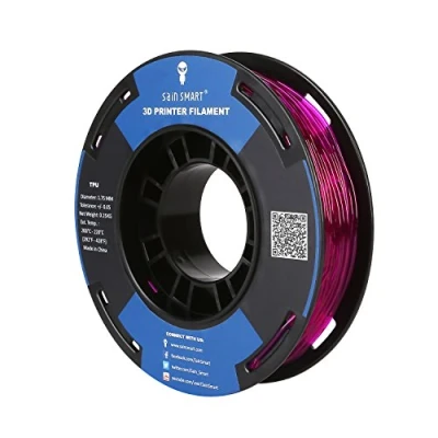 Image de SainSmart Petite Bobine 1.75 mm TPU Flexible 3D Filament 250 g, Dimensional Accuracy +/ 0.05 mm, Shore 95A, Lila