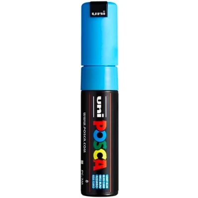 Image de uni ball Posca 181353 Marqueur Pointe Large Conique PC 7M, 4,5 5,5 mm,Bleu Clair