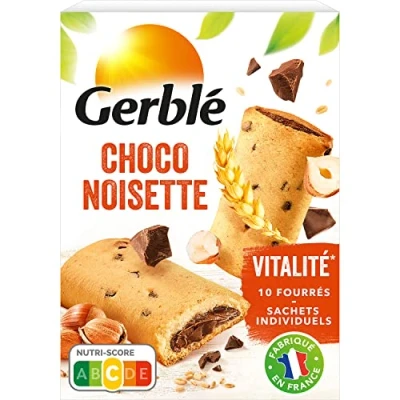 Image de Gerblé Vitalité, Biscuits Fourrés Choco Noisette, Sans huile de palme, 90323, 1 boîte 10 biscuits, 200 g