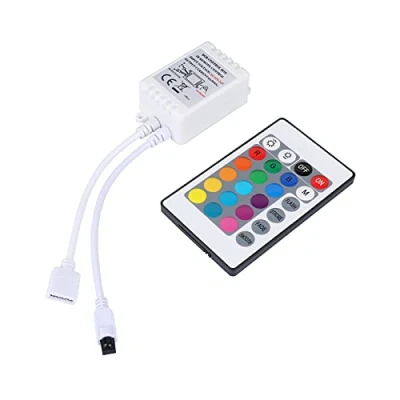 Image de ALED LIGHT® 24 Touches Télécommande IR et Blanc Contrôleur Pour RGB LED Bande 3528 SMD Ruban Lumineuse