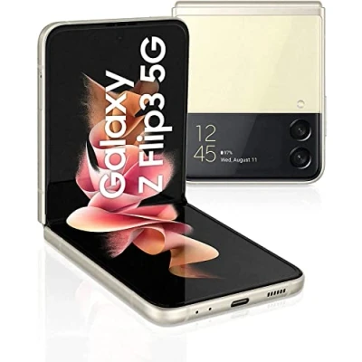 Image de Samsung Galaxy Z Flip3 5G 128 Go Version Française, smartphone Android pliable, débloqué, Ecouteurs inclus, crème