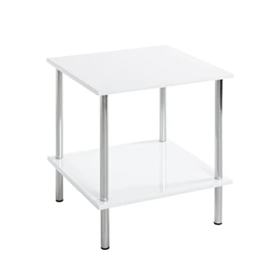 Image de HAKU Möbel Table D&#039;Appoint, MDF, Blanc Chromé, L 39 X P H 45 cm