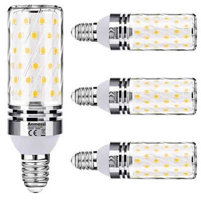 Image de Anmossi Ampoules LED E14 Blanc Chaud 3000K,12W Ampoule Maïs LED,Équivalent Incandescente de 100W,1200Lm,Non Dimmable,Avec Culot à Vis,Lot 4
