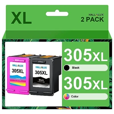 Image de HALLOLUX 305XL Cartouches Remplacement pour HP 305 XL DeskJet 2710 2720 Plus 4110 4120 4130 Envy 6010 6020 6030 Pro 6420 6430 (Noir Tri Colore, 2 Pack)