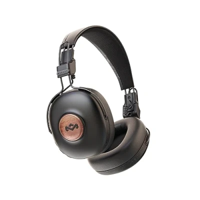 Image de House of Marley Casque Over Ear Sans Fil Positive Vibration Frequency Bluetooth, 34 h d’Écoute, Isolation Sonore Passive, Commandes et Microphone Intégrés, Matériaux Durables, Noir