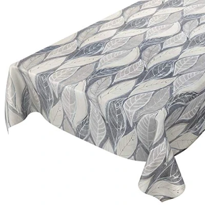 Image de ANRO Nappe de table en toile cirée lavable, Tonnelle grise, moderne, 240 x 140 cm