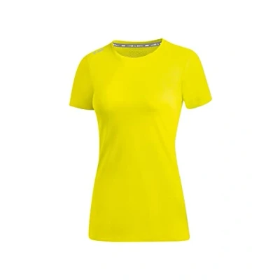 Image de T shirt de running pour femme Jako Run 2.0 Jaune fluo Manches courtes respirantes