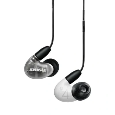 Image de Shure Écouteurs Filaires Sound Isolating Aonic 4, sonClair et Détaillé, deux Transducteurs Hybrides, Intra Auriculaire, Robustes, Compatibles avec les Appareils Apple Android Blanc