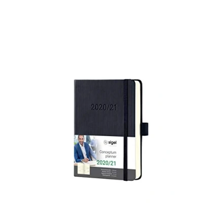 Image de SIGEL C2102 Agenda semainier 18 mois 2020/2021 Conceptum, couverture rigide, 10,8 x 15,1 cm, noir