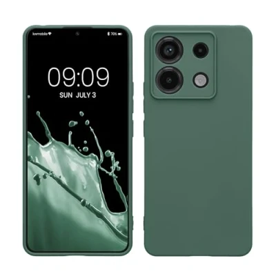 Image de kwmobile Housse Compatible avec Xiaomi Redmi Note 13 Pro 5G / Poco X6 Coque de téléphone en TPU Protection Appareil Photo Vert Sapin