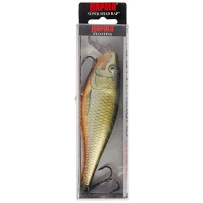 Image de Rapala Leurre de Pêche Super Shad Rap Matériel avec Corps en Balsa d&#039;Eau Douce Profondeur Nage 1,5 à 2,7m 14cm / 45g Fabriqué Estonie Redfin Shiner