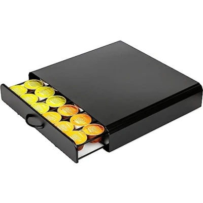 Image de EXZACT Tiroirs à capsules de café compatible avec les Dolce Gusto capacité 36 dosettes Support machine 2 en 1 Finition mate