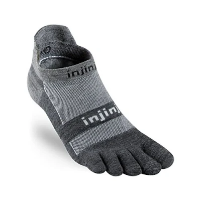 Image de Injinji Run Lightweight No Show Nuwool Teensocks Gray Size : 47 50