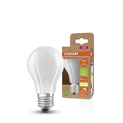 Image de OSRAM Superstar + Classic A GLFR 60 LED lampe, E27, 4,3W, 806LM, 2700K, Lumière blanche chaude, dimmable, technologie de filament LED, classe d&#039;efficacité énergétique B