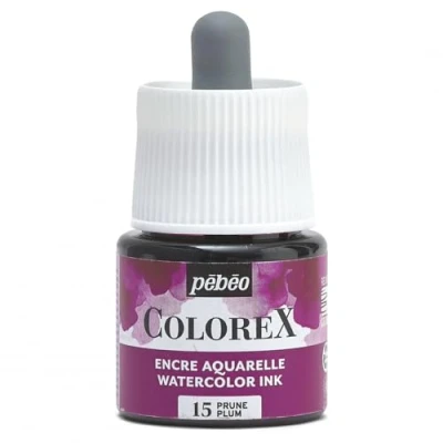 Image de Pébéo Encre Colorex 45 ML Prune Aquarelle Violette Rendu Velouté Dessin Multi outil Tous Supports