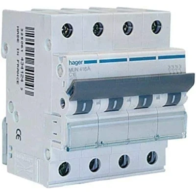 Image de Interruptor automático magnetotérmico serie MU, 4P, 32A, curva C, 6KA