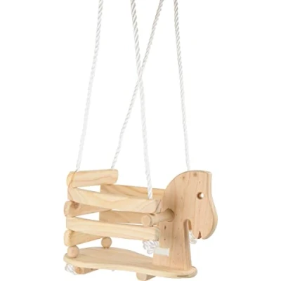 Image de small foot 7190 Balançoire bébé &quot;cheval&quot; en bois, stable et sûr grâce à une bordure surélevée, partir de 1,5 ans