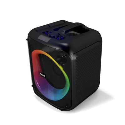 Image de R MUSIC Party Boost S Enceinte High Power Bluetooth 5.3, Réglage des Graves et aigus, Mode karaoké, Microphone Filaire, 10h d’autonomie