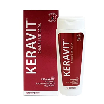 Image de KERAVIT Shampooing Anti chute 200 ml avec Pro Anagex®, actif qui aide à prévenir et ralentir la des cheveux, ainsi qu&#039;à augmenter densité cheveux PH5, SYNDET