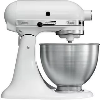 Image de KitchenAid Robot Pâtissier À Tête Inclinable 4,3l Classic 5k45ss White