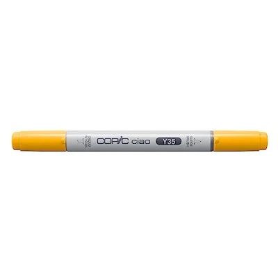 Image de COPIC Ciao Y35, Maize, Twin Marker avec une pointe moyenne et Brush