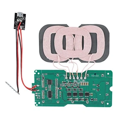 Image de ASHATA Circuit imprimé sans Fil, Bobine de Chargeur Fil DIY Qi 3, Port Micro USB, Module émetteur