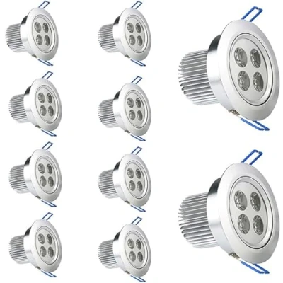 Image de Modoao 5 W LED Plafonnier Downlight avec pilote LED, AC85265 V, non compatible variateur d&#039;intensité, Retrofit Luminaire à encastrer, lampe de spot Blanc chaud froid 5.00 W, 265.0 voltsV