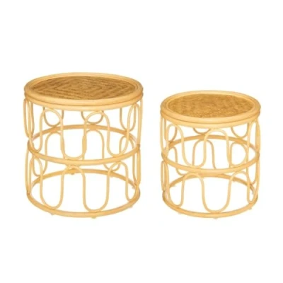 Image de Atmosphera Tables gigognes Henriette rotin et Bambou