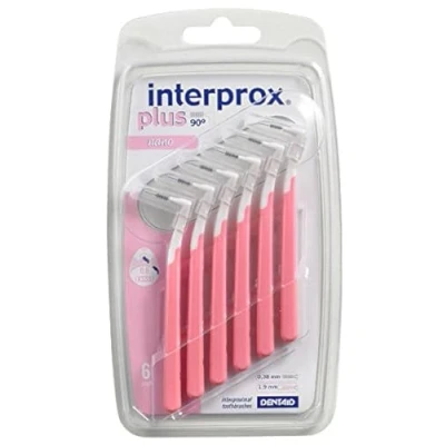 Image de INTERPROX PLUS Nano 0.6 Brossettes Interdentaires Fibres en Tynex Rose Blister de 6 unités
