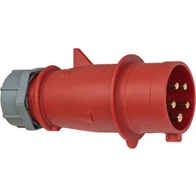 Image de Brennenstuhl 1081320 Fiche CEE avec inverseur de phase IP44, 400 V, Rouge/gris