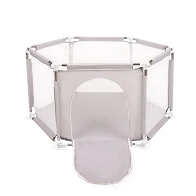 Image de SELONIS Parc Bébé Hexagonal Pliable, Gris