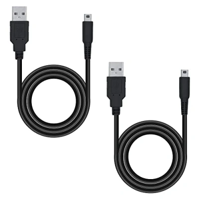 Image de Mcbazel 2 Pièces Câble de Charge USB pour NS DSI/ 3DS/3DS XL/New 3DS/New 3DS 2DS 2DS/2DS XL/2DS/Dsi XL Noir