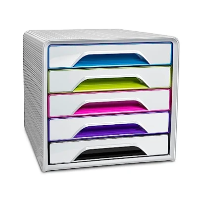 Image de CEP Bloc de classement Module Organisateur 5 tiroirs Rangement documents Bureau Smoove Happy Multicolore