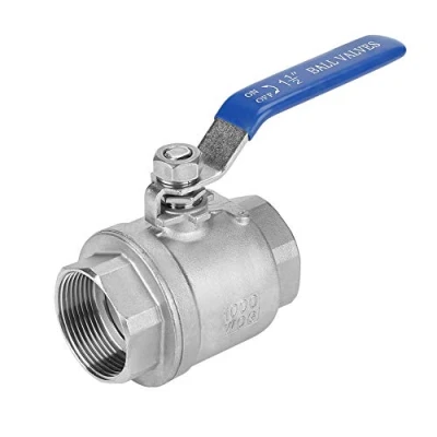Image de Akozon Robinet à Boisseau Sphérique 1 1/2&quot; DN40 1000 WOG Robinets Tournant Filetage Femelle Acier inoxydable 304 Deux Pièces avec Poignée